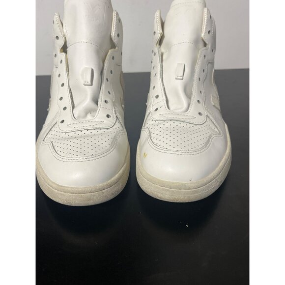 VEJA V-15 White Leather High Top Sneakers Women’s 10 • Minimalist Classic - Picture 5 of 12